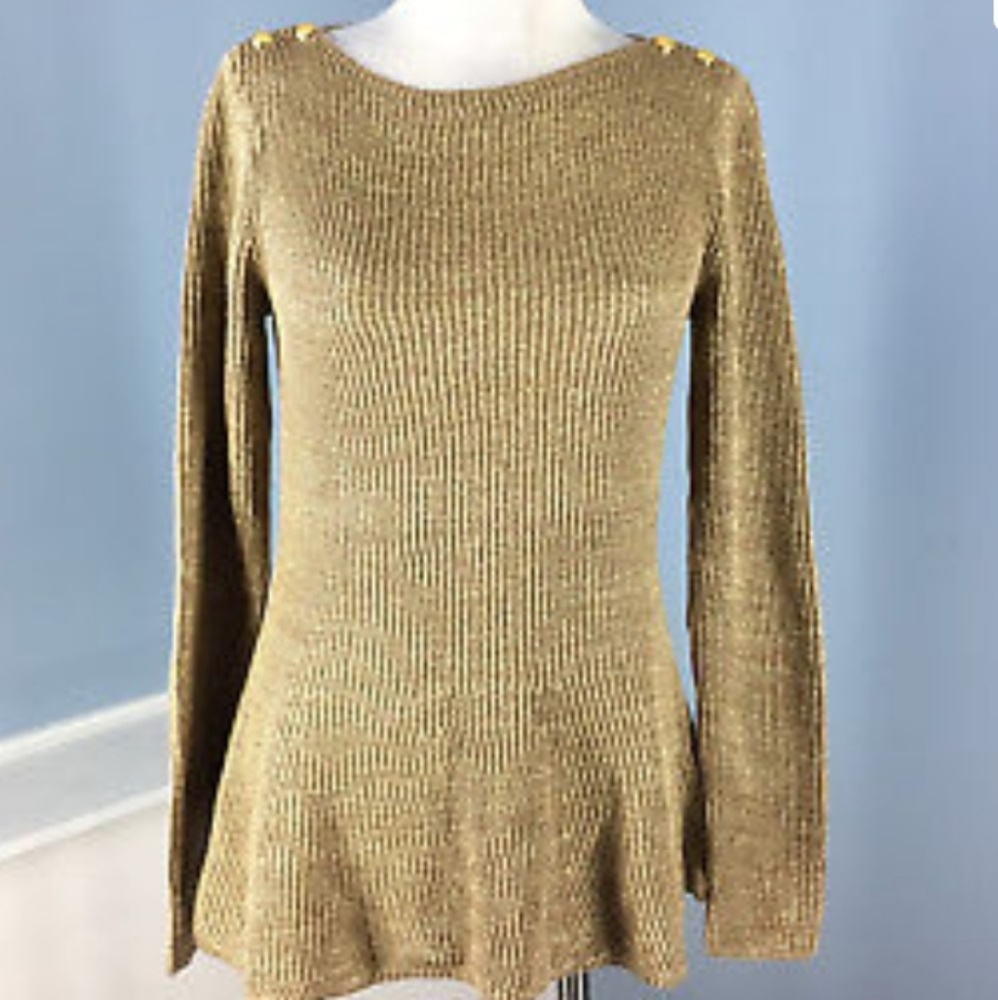 Ralph Lauren Peplum Gold Simmer sweater L